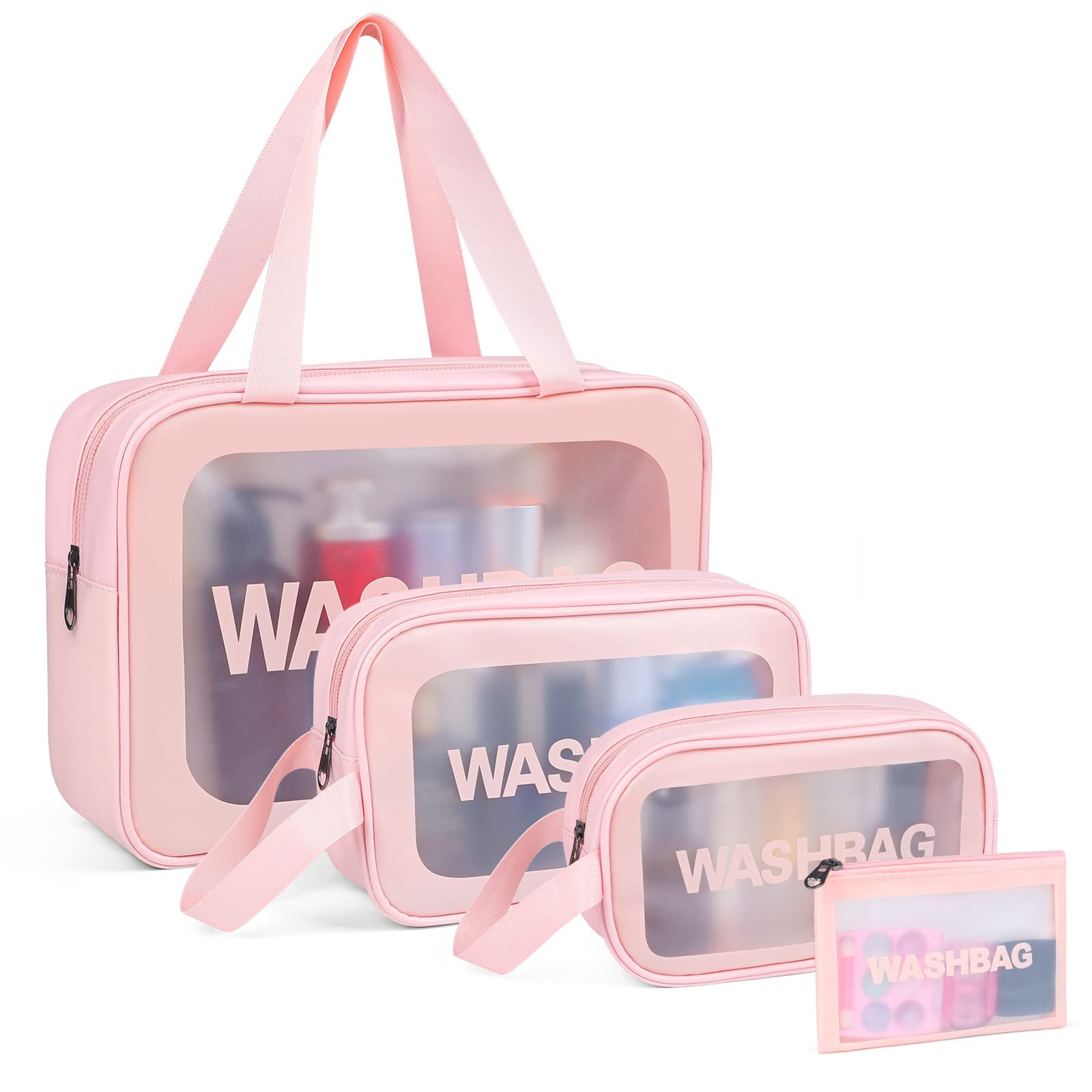 Women's Travel Toiletry Bag Set - 4 Sizes for Makeup & Essentials  