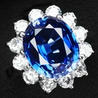 Luxurious Vivid Blue Sapphire 4.70Ct 925 Sterling Silver White Gold Halo Rings