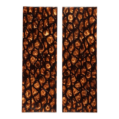 Copper & Black Reptile Patterned Pearl Scale Sets Knife Handles Gun Grips