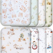 Next to Me Crib Sheets 4-Pack &ndash; 100% Cotton Fitted Sheets (83 x 50 cm) Multibuy