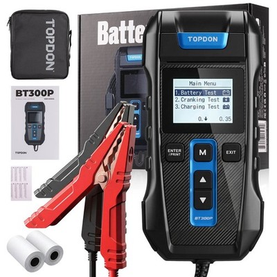 TOPDON BT300P Car Battery Tester Charging Test for CCA 100-2000 Flooded,AGM,EFB
