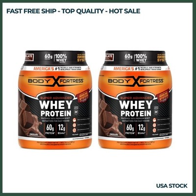 2P Body Fortress Super Advanced Whey Protein Powder, Chocolate, Immune Support