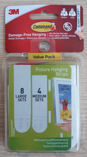 3M Command Strips Medium & Large Picture Hanging Strips Value Pack
