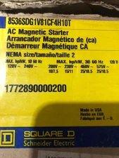 SQUARE D START MOTOR 8536SDG1V81CF4H10T AC Magnetic Starter NEMA 8536SDO1H10S