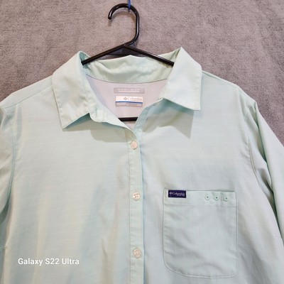Columbia Omniwick PFG Men's Light Green Shirt Large