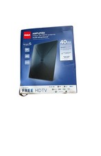 INDOOR HDTV FLAT ANTENNA 4K/8K 1080P 40-MILE BLACK - RCA ANT1360E AMPLIFIED