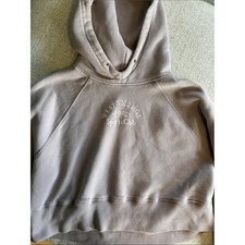 Abercrombie Fitch Taupe West Village Sports Club Cropped Hoodie Brown L
