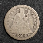 1854 *ARROWS * SEATED LIBERTY SILVER  DIME**FREE SHIPPING**C2880
