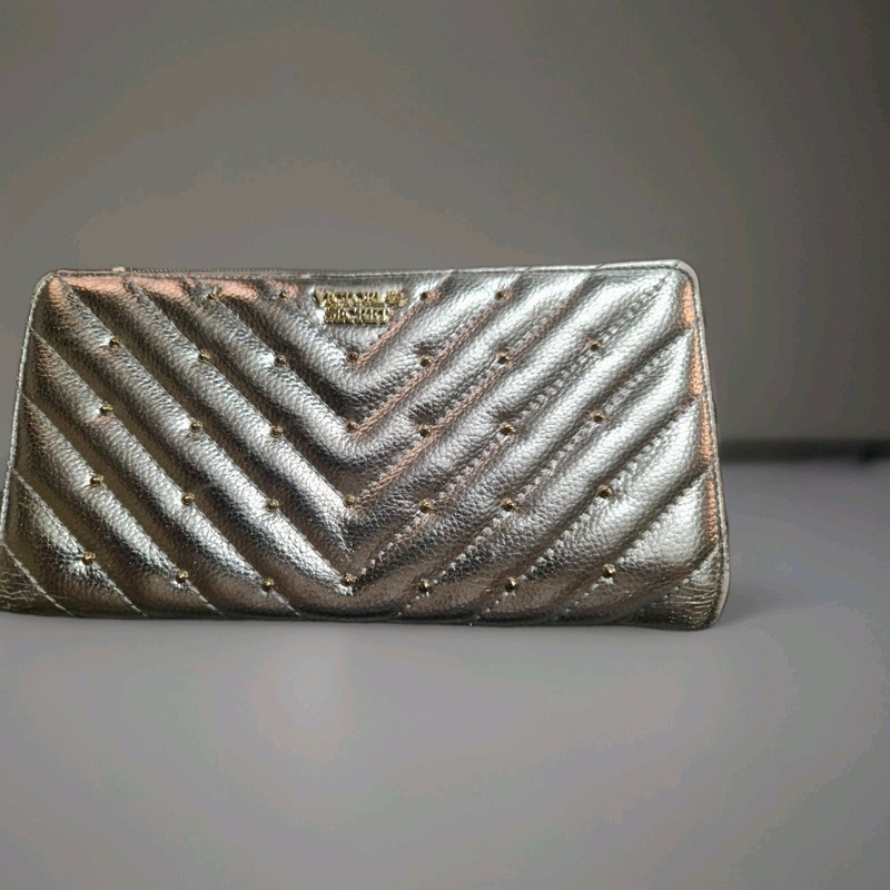 Victoria Secret silver/studs Wallet New with Out Tags