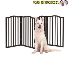 Indoor Dog Gate Freestanding Pet Fence Stairs Doorways Portable Folding Barrier