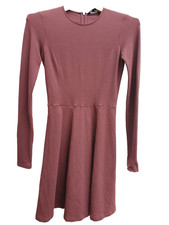 Theory Tillora Long Sleeve Fit and Flare Dress Size 0 Burgundy - excellent