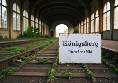 Königsberg Preußen Ostpreußen Bahnhof Eisenbahn Metallschild Schild Alu