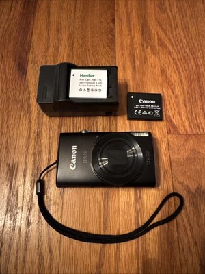 Canon IXUS 170 Digital Camera - Black - Extra Battery + Charger