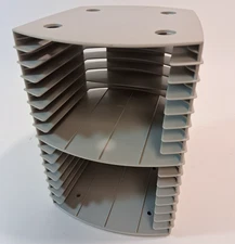 Vtg Kensington QuickTrieve Stackable Modular CD Storage Tower 16 Disk - Gray