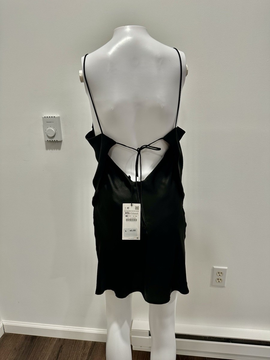 black dress macy's ZARA. Long black satin dress with straps Tl – Hibuy market