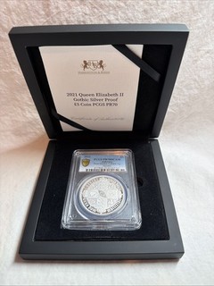 Nueva moneda de 5 libras esterlinas Alderney 2021 corona gótica brazos cuarteados graduación profesional pr70