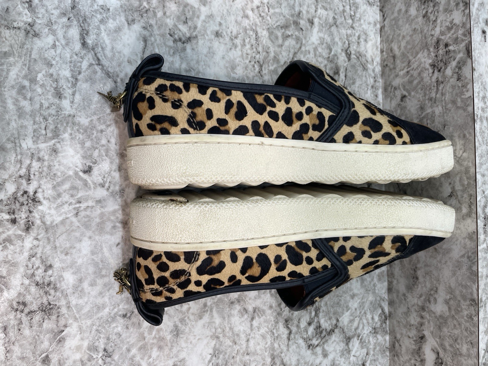 COACH C115 Slip on With Leopard Patchwork Size: 8… - image 5