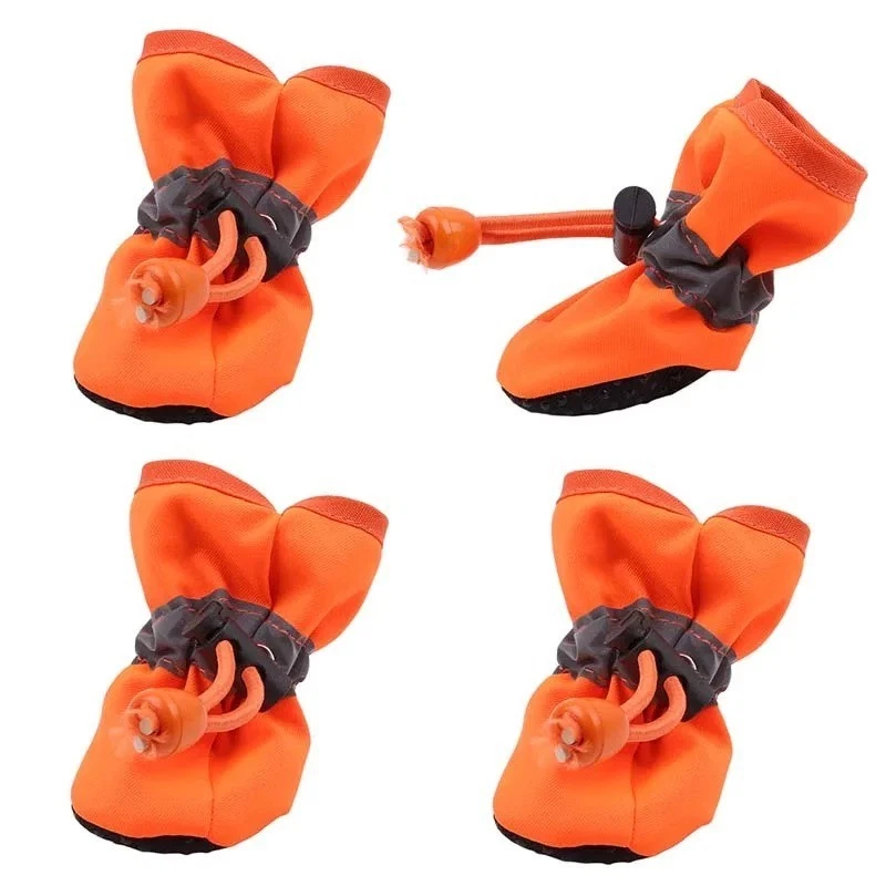Zapatos impermeables para perros 4 piezas - Botas de lluvia antideslizantes para perros y gatos pequeños Foto 3 de 4