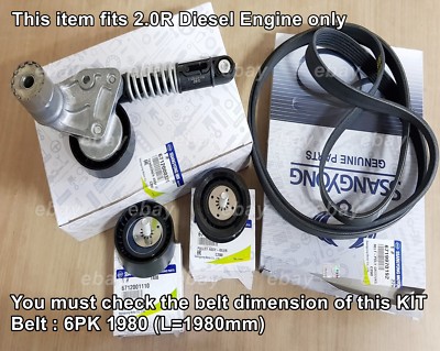 D20R Belt Tensioner Pulley Set 4PC Ssangyong Actyon Sports 2012+ Rexton 2012/06+