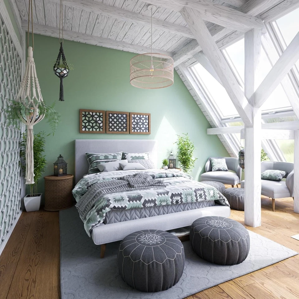 Lámpara colgante Butler 1 luz de ratán con acabado blanco de Kenroy INICIO Foto 3 de 4