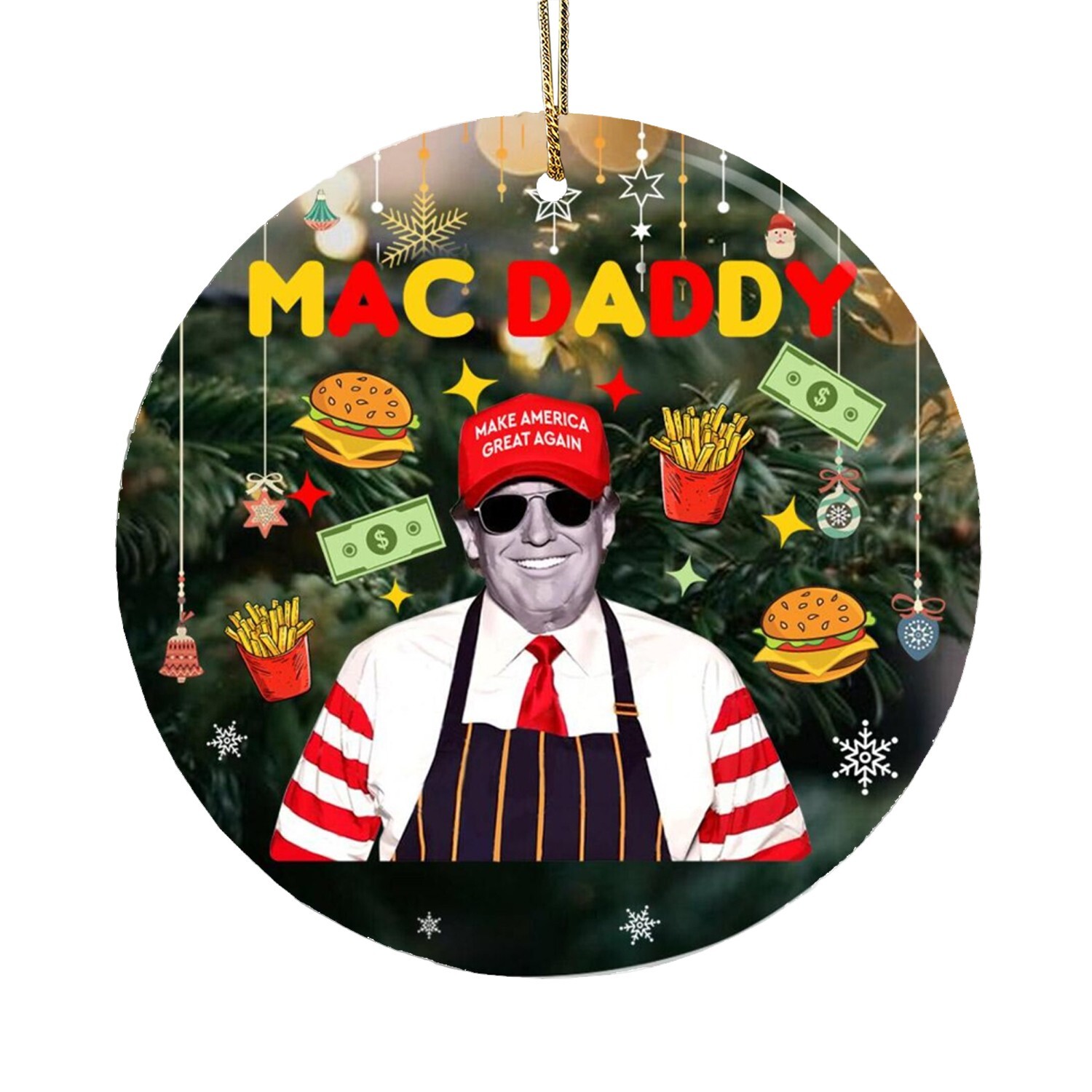 Trump McDonalds Ornament - Take America Back Trump Christmas Ornament
