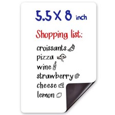 Magnetic Whiteboard for Fridge 5.5x8 in - Dry Erase Grocery List Magnet