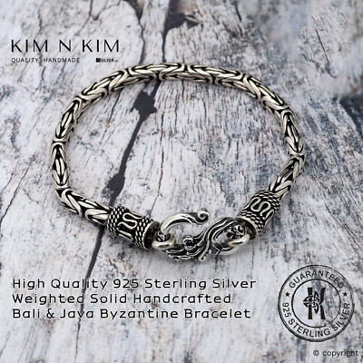 Bali & Java handgefertigtes byzantinisches Armband Vintage Massivsilber Qualität