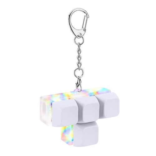 4 Buttons Fidget Keyrings Glowing Mechanical Keyboard Fidget Keychains - Afbeelding 22 van 42