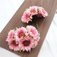 6 heads Artificial Silk Gerbera Daisy Fake Flowers Bouquet Garden Home Decor NEW