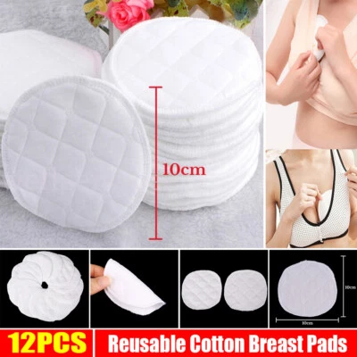 12Pcs Reusable Breast Pads Washable Cotton Nursing Pad Breastfeed Protector