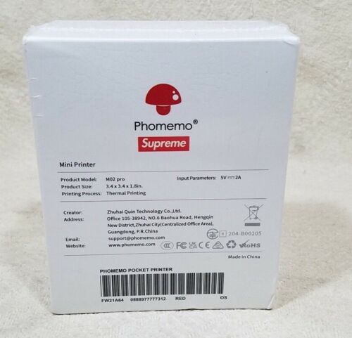 PHOMEMO x SUPREME EXCLUSIVE M02 PRO THERMAL MINI BLUETOOTH POCKET PRINTER LE