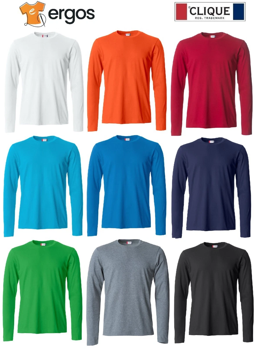 FQWynton Maglietta Uomo Maniche Lunghe In Cotone - Regular Fit Con Stampa Fronte, Toppe E Nastrino Tricolore
