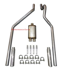 87 - 99 Dodge Dakota 3.9 5.2 Mandrel Bent Dual Exhaust w/ 14" MaxFlow Muffler