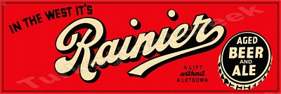 Rainier Aged Beer And Ale 6'' x 18'' Metal Sign