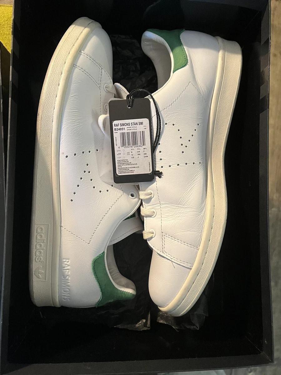 Adidas x Raf Simons Stan Smith Mens 12 White Green Lace Up