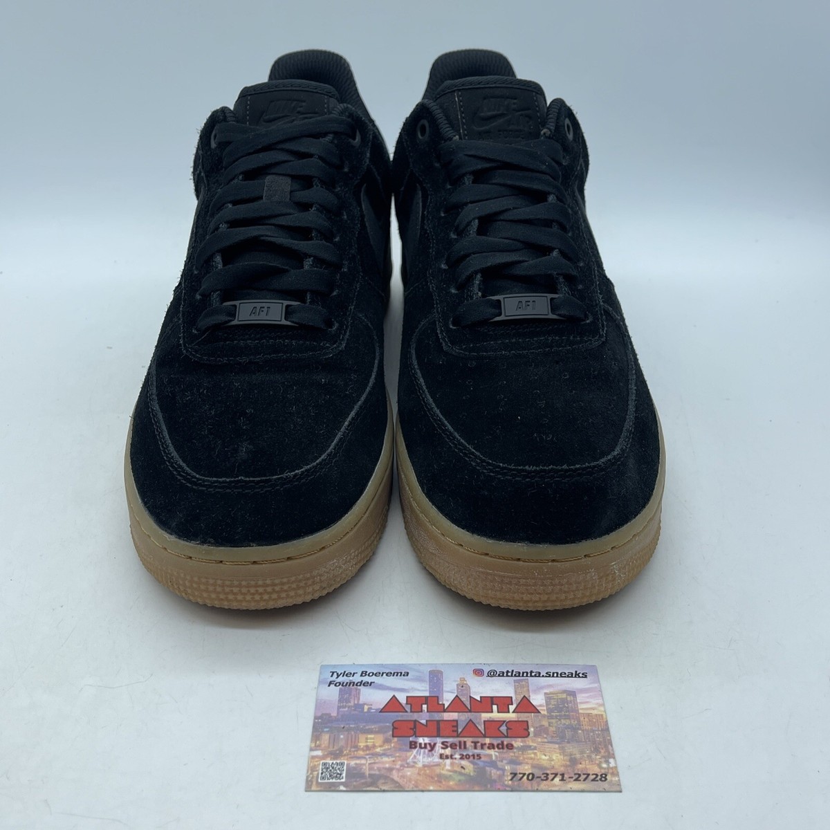 Size 11W - Nike Air Force 1 Low Black Gum Brown Suede