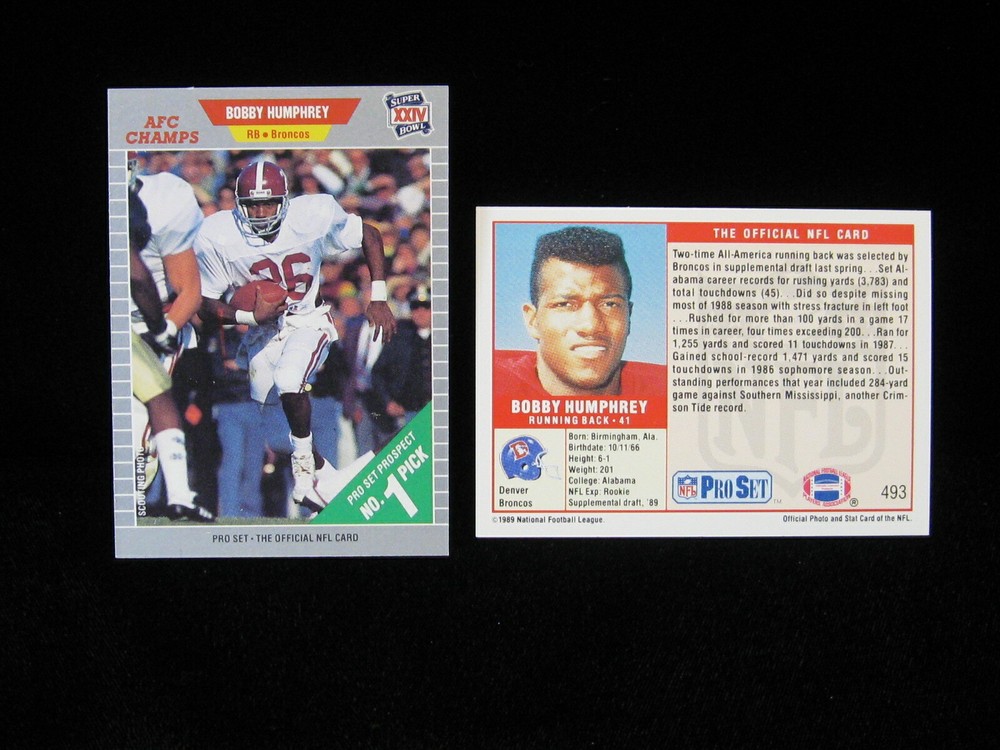 1989 Bobby Humphrey RC Denver Broncos 