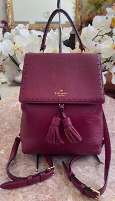 NWT Kate Spade Teba James Street Merlot Leather Medium  display picture 1