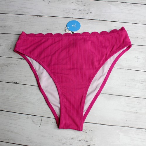 Cupshe Swimwear Women's High Waist Bikini Swimsuit Bottoms Size L Pink