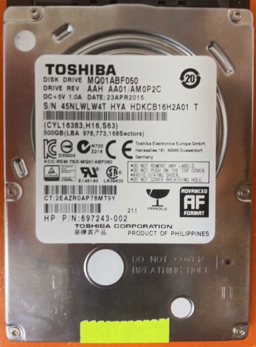 Toshiba 500gb Toshiba Mq01abf050 Ssd Replacement 500GB 7mm Toshiba