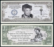 Eleanor Roosevelt Million Dollar Bill Play Funny Money Novelty Note +FREE SLEEVE