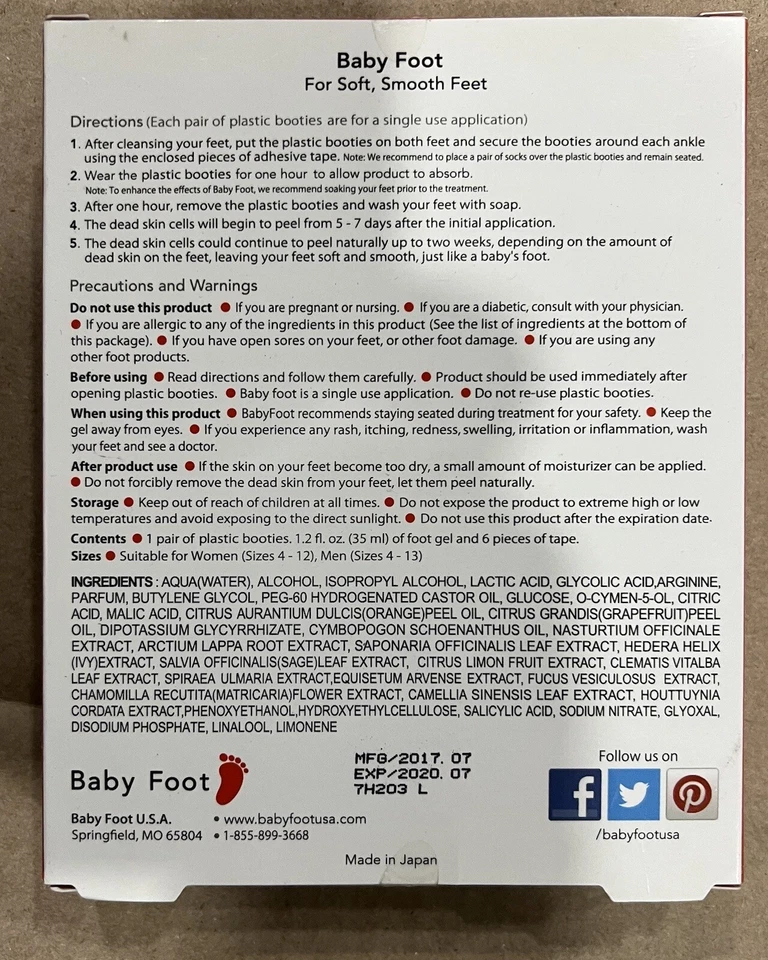 Pie de bebé - Exfoliación profunda exfoliación original del pie - Aroma a lavanda fresca 1 par Foto 3 de 3