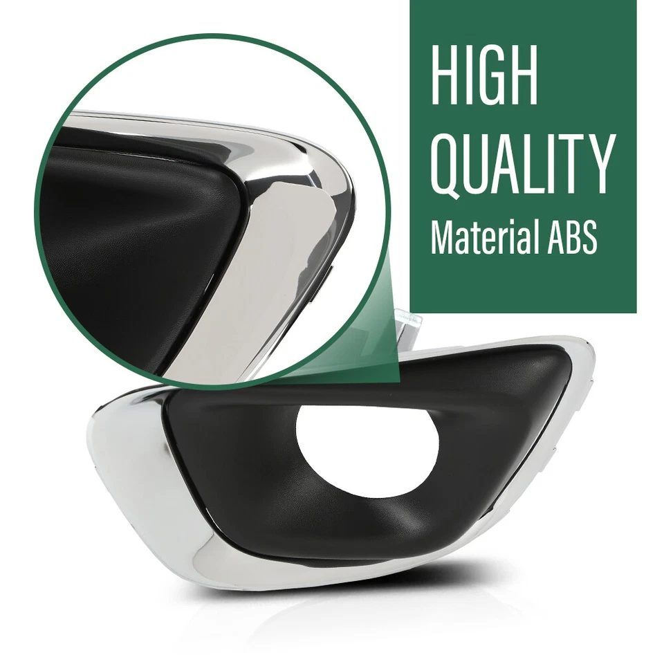 Fit For 2014-2017 Jeep Compass Front Bumper Fog Light Bezel Lamp Trim Left+Right - Image 4 of 4