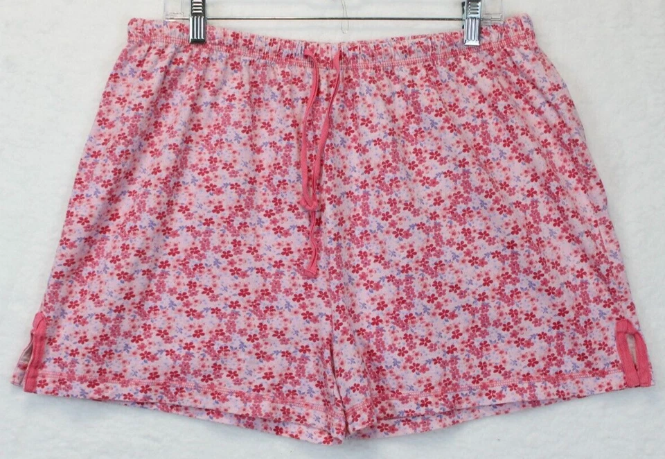 Hue Sleep Shirt Long Sleeve Pajamas Shorts Floral Women X Large 2 Pcs Sleepwear - Image 3 of 4