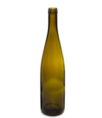 Hock Wine Bottles, Cork Finish, Antique Green, 750 ml, 12 Bottles/case