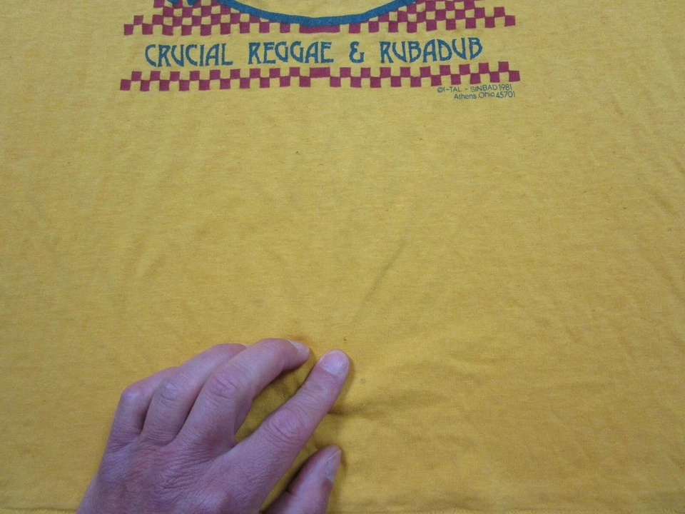 Camiseta De Colección I-Tal Reggae Band (XL) 1981 Crucial Reggae y Rubadub Álbum Ohio Foto 3 de 4