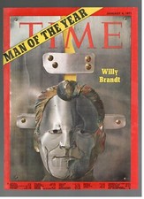 WILLY BRANDT GERMANY MAN OF THE YEAR TIME 1971 Solo Cover 1 Page Original
