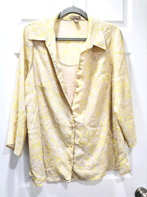 White Stag 2X 18W/20W Womens 2-Fer Blouse Shirt Top Plus Size
