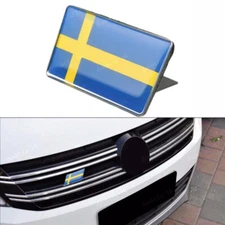 Sweden Flag Logo Car Front Grill Grille Badge Emblem Sticker Decal Accessories