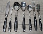 Chefs Bistro Black Stainless Steel 2 Rivet Flatware 7-pc Setting Set